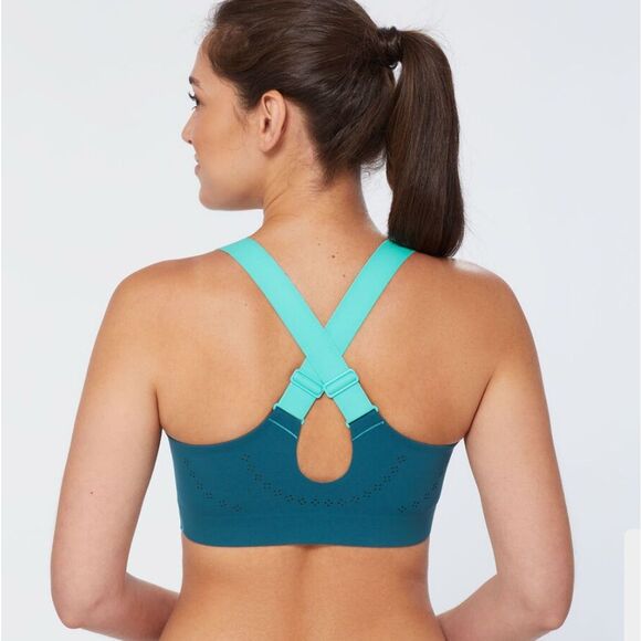 Duluth Trading high impact bonded meteor blue 24W sports bra - Picture 2 of 5